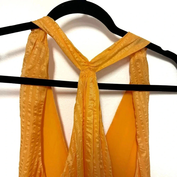 NWT $378 FRAME Denim Womens Crinkled Silk Pullover Halter Top - Picture 4 of 7